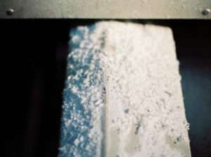 Detailed view of custom-made table designed by Serge Rusak