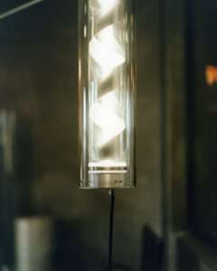Final product: custom-designed lamp by Studio Elémentaires, featuring clean lines and innovative design