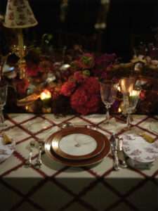 Set up with flowing white drapes suspended in the Venice Arsenal for Dior celebration