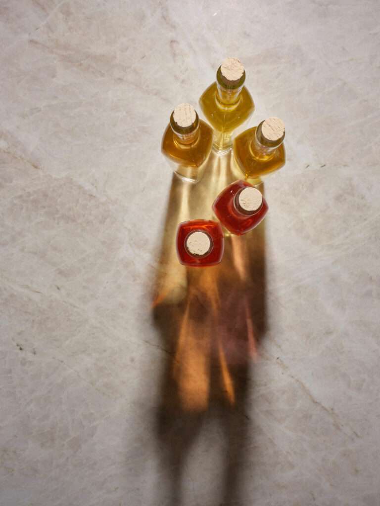 Krug bottle photographed to highlight the luxurious branding and design