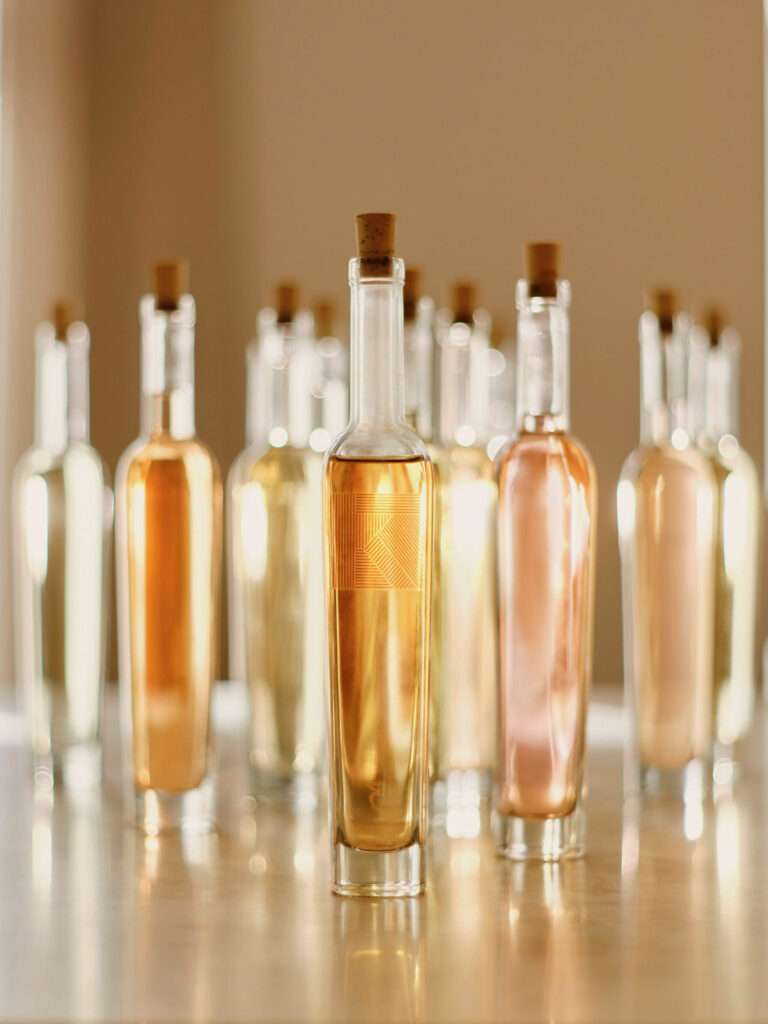 Krug Champagne bottle elegantly displayed with soft lighting