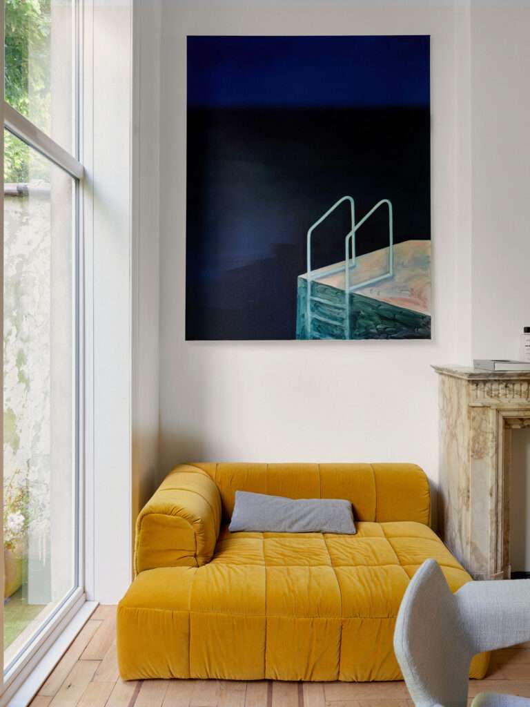 Abstract art pieces in progress in Arnaud Kool’s Brussels studio