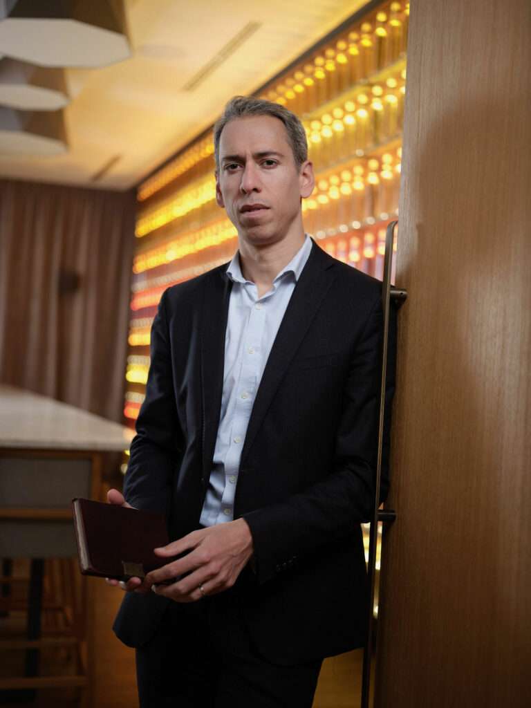 Krug Champagne CEO Manuel Reman portrait with soft lighting and refined background